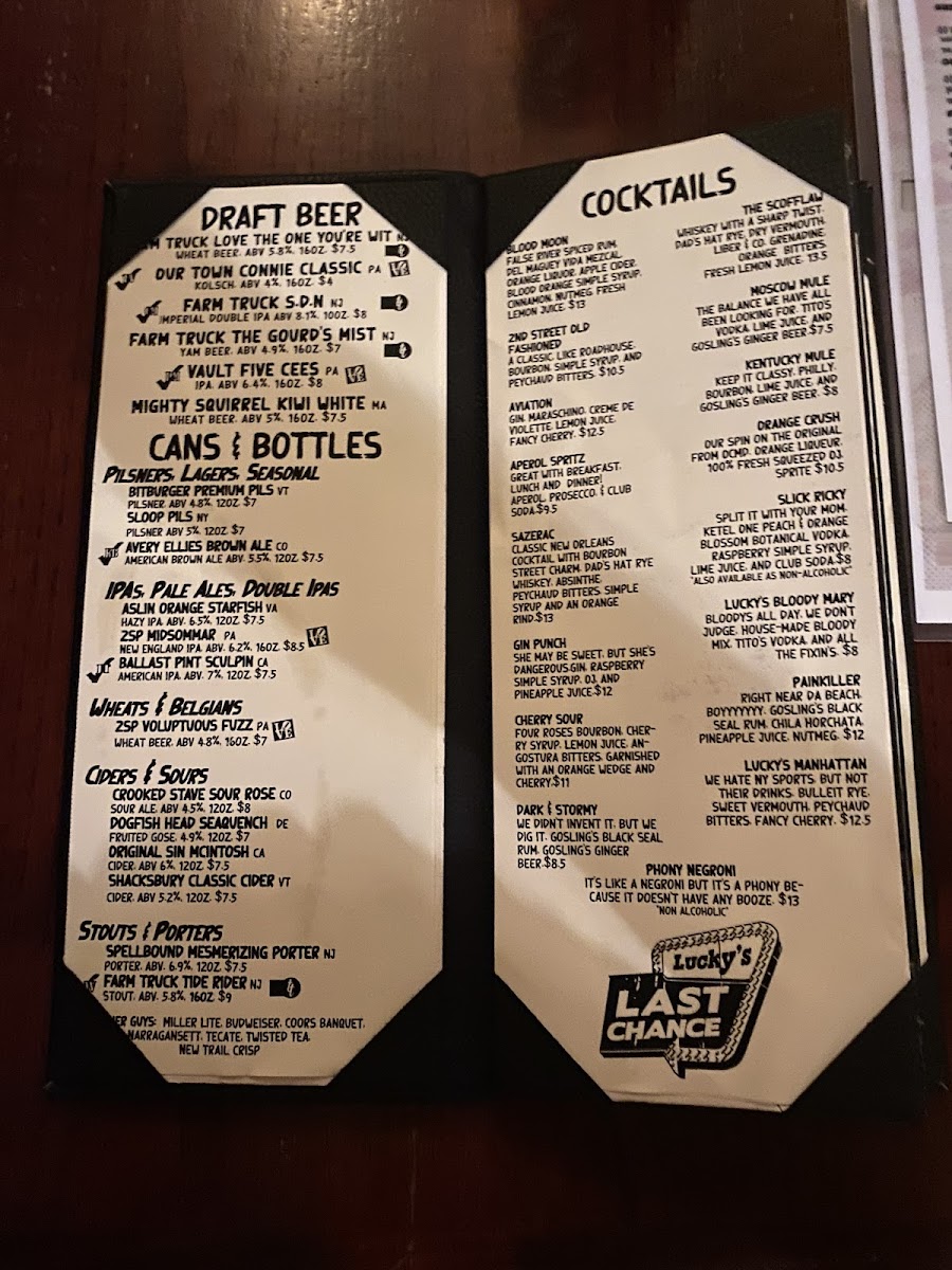 Lucky's Last Chance- Manayunk Menu - Image 4